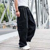 Gbolsos Trendy Loose Baggy Cargo Pants Men Casual Hiphop Harem Cotton Straight Trousers Wide Leg Plus Size Streetwear Clothing