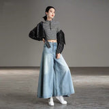 Gbolsos Baggy Jeans Women High Waist  Blue Summer Wide Leg Jeans for Women's Korean Fashion Oversize Pants Woman Free Shipping