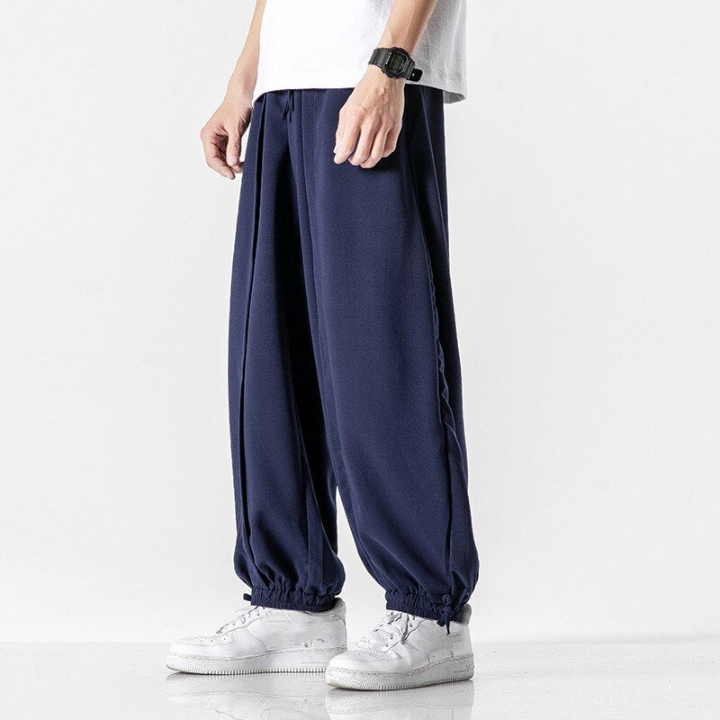Gbolsos Mens Haren Pants Basic Solid Color  Baggy Joggers Sports Pants Hip Hop Trousers Casual Loose 2023 New Male Pant