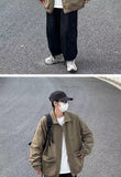 Gbolsos2022 Men's Japanese Vintage Lapel Collar Cargo Jackets Work Clothes Harajuku Loose Casual Coats Solid Color Outerwear M-2XL