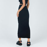 Gbolsos 90s Vintage Black High Waist Bodycon Maxi Skirt Chic Women Fashion Casual Slim Fit Pencil Long Skirt Harajuku Streetwear