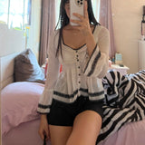 Gbolsos y2k Mesh Sheer Crop Tops Fairycore Flared Sleeves Button Down T Shirt Aesthetic Clothes 2000s Women Tee Korean Fashion