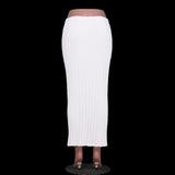 Gbolsos Summer Knit Long Skirt Women Sexy Holiday Party Beach Cove-Up Midi Skirts Dropped Waist See Through Wrap White Maxi Skirt