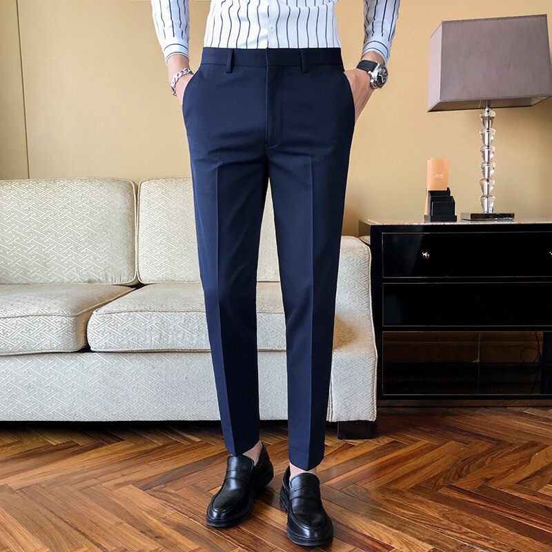Gbolsos 2023 New Business Dress Pants Men Solid Color Office Social Formal Suit Pants Casual Streetwear Wedding Trousers Pantalon Homme