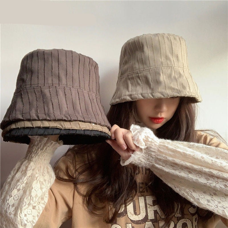 Gbolsos Bucket Hats Women Solid Simple Basic All-match Casual New Design Korean Fashion Sun Protection Streatwear Harajuku College Cozy