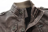 Gbolsos Faux Leather Jackets Men High Quality Classic Motorcycle Bike Cowboy Jacket Coat Male Plus Velvet Thick Coats L-3XL