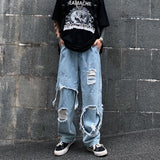 Gbolsos Ripped Jeans Y2k Streetwear Pants Men Trousers Slim Harajuku Man Hip Hop Men's Fashion Baggy Grunge Trendyol Stacked Clothing