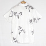 Gbolsos Coconut Tree Shirt Men 3d Print Hawaiian Beach Large SIze Short Sleeve Casual Loose Turn down Collar Street