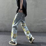Gbolsos High Streetwear Mens Jeans Pants Ripped Loose Fashion Denim Hip Hop Harajuku Trousers