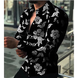 Gbolsos Luxury Men Shirts Single Breasted Shirt For Men Casual Piano Print Long Sleeve Tops Men's Clothing Hawaiian Cardigan Blouses New