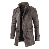 Gbolsos Faux Leather Jackets Men High Quality Classic Motorcycle Bike Cowboy Jacket Coat Male Plus Velvet Thick Coats L-3XL