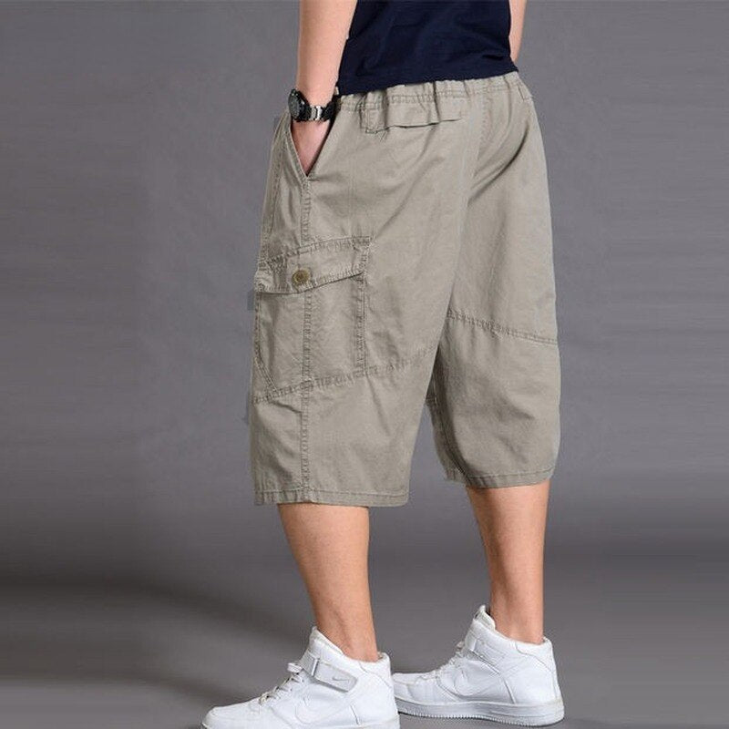 Gbolsos Multi Pocket Calf-Length Pants Men's Sports Joggers Cotton Thin Casual Loose Oversized Overalls  Ropa Para Hombre