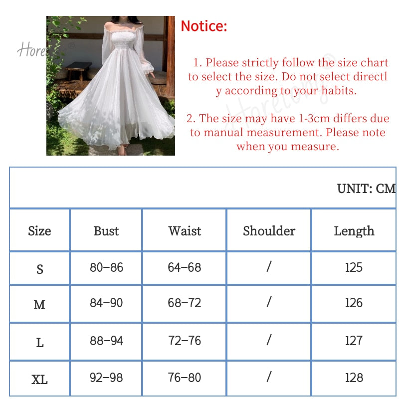 Gbolsos Elegant Maxi Dresses For Women White Off Shoulder Puff Long Sleeve Elastic High Waist Party Gown Ruffle Holiday Dress