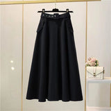 Gbolsos Women's Autumn and Winter High Waist Retro Skirt Long Skirts Woman Fashion Y2k Vintage Clothing Preppy Style Gothic Clothes