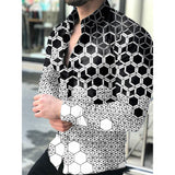 Gbolsos Luxury Men Shirts Single Breasted Shirt For Men Casual Piano Print Long Sleeve Tops Men's Clothing Hawaiian Cardigan Blouses New