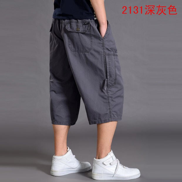 Gbolsos Multi Pocket Calf-Length Pants Men's Sports Joggers Cotton Thin Casual Loose Oversized Overalls  Ropa Para Hombre