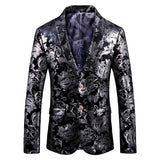 Gbolsos Fashion Gold Blazer New Bronzing Mens Slim Fit Suit Jacket Men Wedding Nightclub Stage Party Dress Plus Size S-5XL