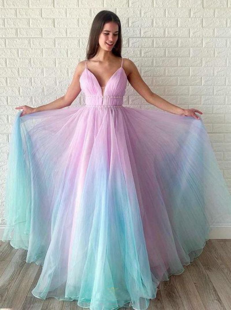 Gbolsos Fairy Style Slip Maxi Dress Female Colorful Sexy Elegant Party Dresses