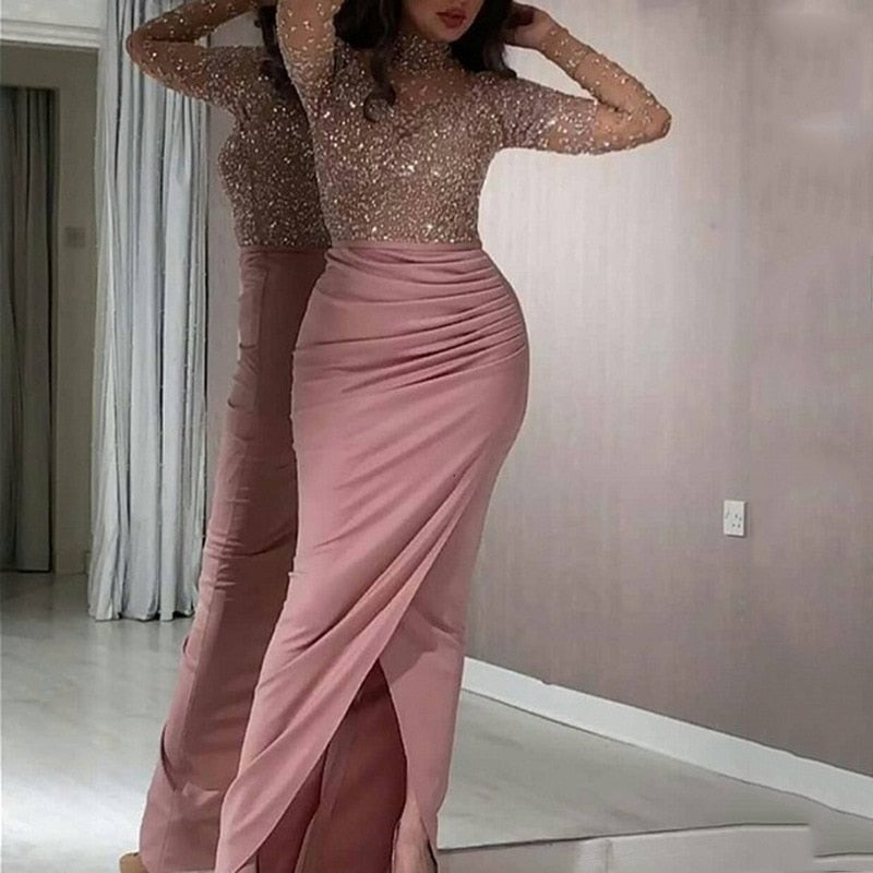 Gbolsos Sexy Buttocks Ball Gown Dress for Women Party Evening Night Wear Slim Elegant Ladies Long Dresses Fashion Hollow Out Tops Robe