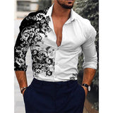 Gbolsos Luxury Men Shirts Single Breasted Shirt For Men Casual Piano Print Long Sleeve Tops Men's Clothing Hawaiian Cardigan Blouses New