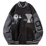 Gbolsos Men Women Letter Embroidery Varsity Jackets Japanese Thin Oversized Spring Autumn Baseball Jacket Coat Hip Hop Harajuku College