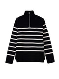 Gbolsos Casual Knitted Sweater Autumn Femme Vintage V Neck Striped Loose Elegant Pullover Chic Jumper Women's Long Sleeve Top