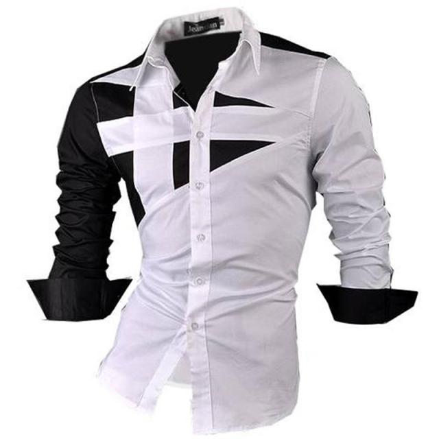 GbolsosJeansian Men's Dress Shirts Casual Stylish Long Sleeve Designer Button Down Slim Fit 8397 WineRed