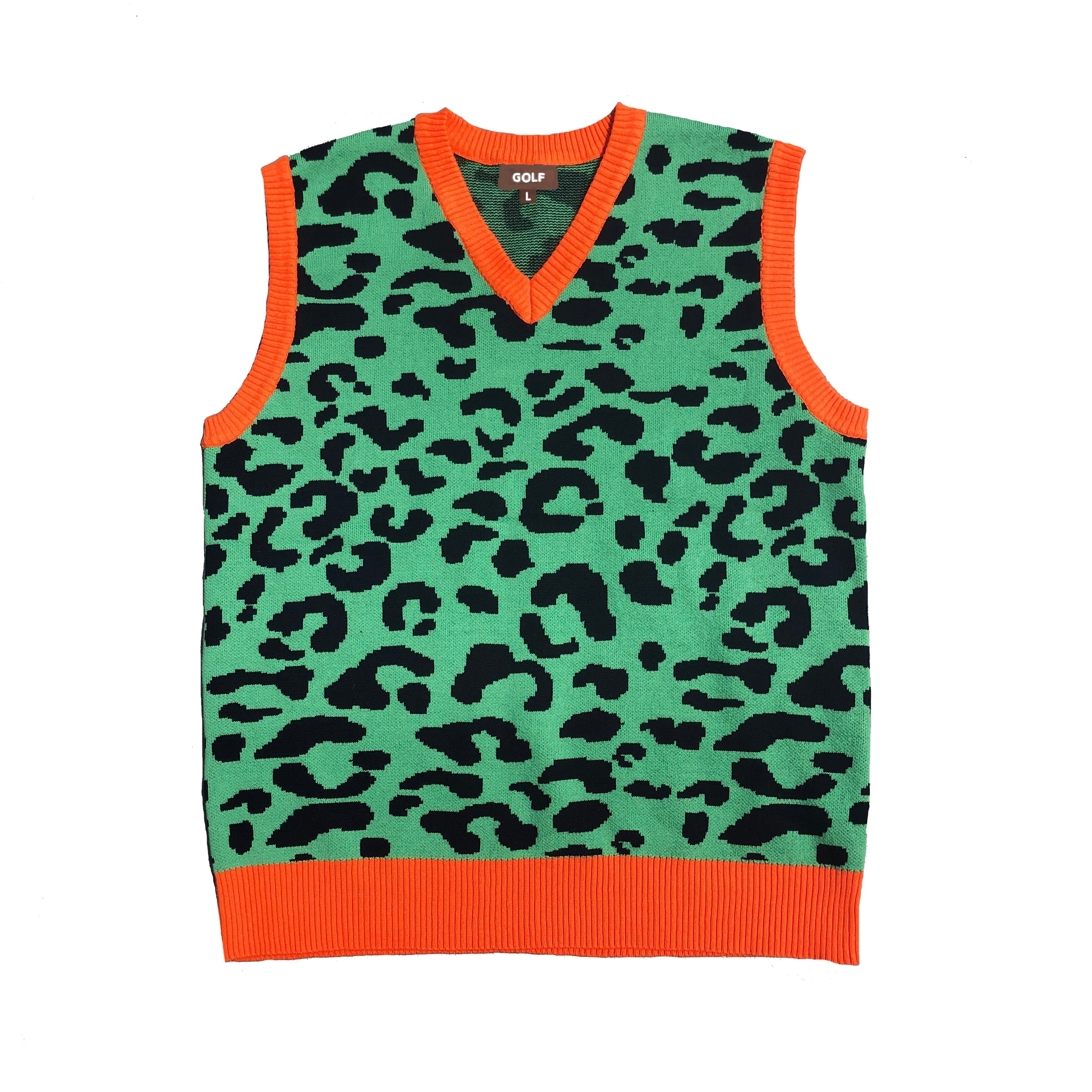 New leopard men Luxury golf Camouflage Le Fleur Tyler The Creator Knit Casual Sweaters Vest sleeveless Asian Size Drake #M14