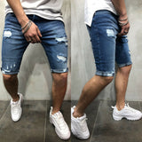 Goocheer New Men's Short Ripped Jeans Fashion Casual High Quality Retro Elastic Denim Shorts Male Brand Clothes Plus Size 3XL