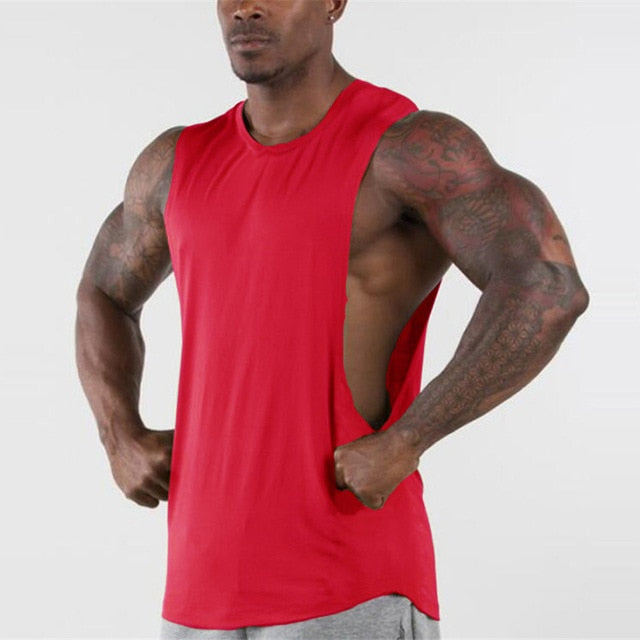 Brand New Plain Tank Top Men Gyms Stringer Sleeveless Shirt Open Sides Blank Fitness Clothing Cotton Sportwear Muscle Vest