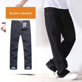 4 Season Men Fashion Jeans Pants Straight Loose Baggy Harem Denim Pants Casual Cotton Trousers Wide Leg Blue Plus Size 28-48