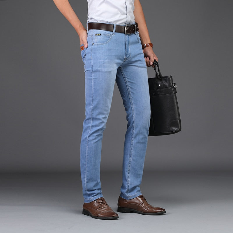 GbolsosSummer Business Jeans  Style Utr Thin Light  Men's Jeans Fashion Male Casual Denim Men's Jeans Slim Jeans