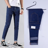 Gbolsos2021 New Men Stretch Skinny Jeans Fashion Casual Slim Fit Denim Trousers Blue Black  White Sky blue Pants Male Brand Clothes