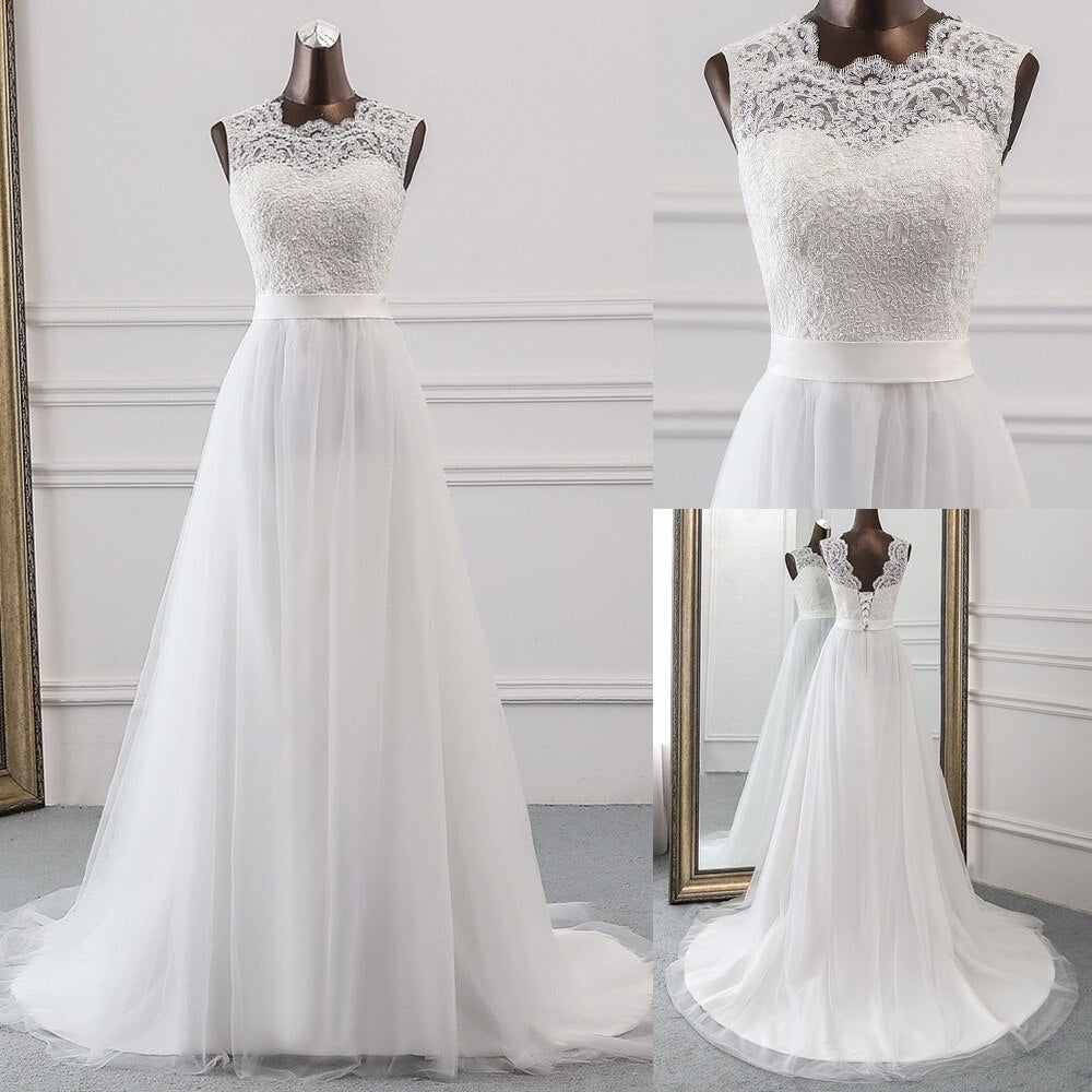 New Applique wedding dress formal robe mariage Vestidos de Novia bridal dress vestido de festa Beach wedding dresses