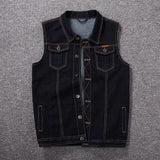 5XL 6XL 7XL 8XL gbolsos New Men's Denim Vest Fashion Casual Classic Style Slim Fit Vest  Jeans Jacket Coat Male Blue Black Gray