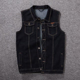 Gbolsos5XL 6XL 7XL 8XL 2021  New Men's Denim Vest Fashion Casual Classic Style Slim Fit Vest  Jeans Jacket Coat Male Blue Black Gray