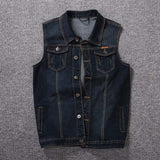 Gbolsos5XL 6XL 7XL 8XL 2021  New Men's Denim Vest Fashion Casual Classic Style Slim Fit Vest  Jeans Jacket Coat Male Blue Black Gray