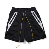 GbolsosRhude Shorts Men Women Big Letter Logo Rhude Shorts 2021 Summer Casual Oversize Breechcloth Yellow drawstring Pill Zipper Head