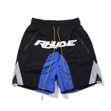 GbolsosRhude Shorts Men Women Big Letter Logo Rhude Shorts 2021 Summer Casual Oversize Breechcloth Yellow drawstring Pill Zipper Head