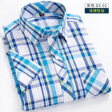 New Arrival Fashion Suepr Large Short Sleeve Men 100% Pure Cotton Summer Loose Plaid Mens Shirts Casual Slim Fit Plus Size M-8XL