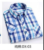 New Arrival Fashion Suepr Large Short Sleeve Men 100% Pure Cotton Summer Loose Plaid Mens Shirts Casual Slim Fit Plus Size M-8XL