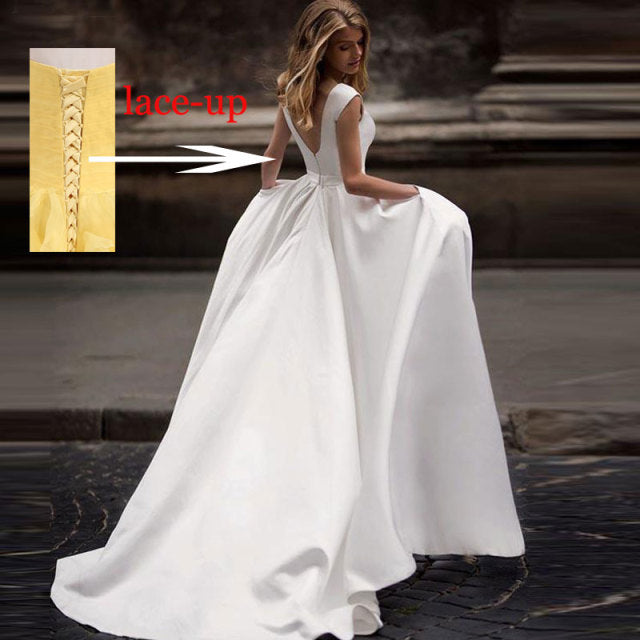ivory white robe satin wedding party Dress Robe De Soiree longue Formal simple robe de soiree bride to be атласное платье