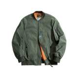 Maden Casual MA-1 Men¡¯s Jackets Green  Military Flight Bomber Tank Coat Solid Vintage Coats Monocycle Jacket Collar Men Clothing