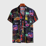 GbolsosCasual Japanese style 3D printing Short Sleeve Shirts for Men Street 2021 Hawaii Beach shirts Hip hop Fashion Harujuku Men Shirt