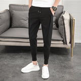 GbolsosKorean Summer Pants Men Fashion Design 2021 Slim Fit Men Harem Pants Ankle Length Solid All Match Hip Hop Joggers Trousers Men