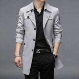 Gbolsos Brand Spring Autumn Men Long Trench Coats Superior Quality Buttons Male Fashion Outerwear Jackets Windbreaker Plus Size