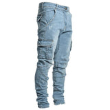 Fashion Skinny Jeans Men Casual Pocket Pencil Pants Jeans Men Clothing Jogger Denim Pants Ropa Hombre Casual Denim Pants Jeans