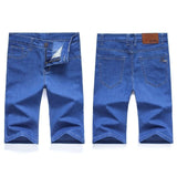Big Size 40 42 44 46 Summer New Men Business Denim Shorts Fashion Casual Stretch Slim Blue Thin Short Jeans Male