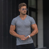 Gym Polo Shirt Men Fashion Turn Neck Short Sleeve Knitted Polos Sports Slim Fit Fitness Bodybuilding Workout Summer Clothing