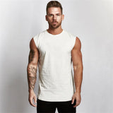 GbolsosCotton Gym Clothing Mens Workout Sleeveless Shirt Bodybuilding Tank Top Fitness Sportswear Mens Vests Muscle Singlets Tanktop